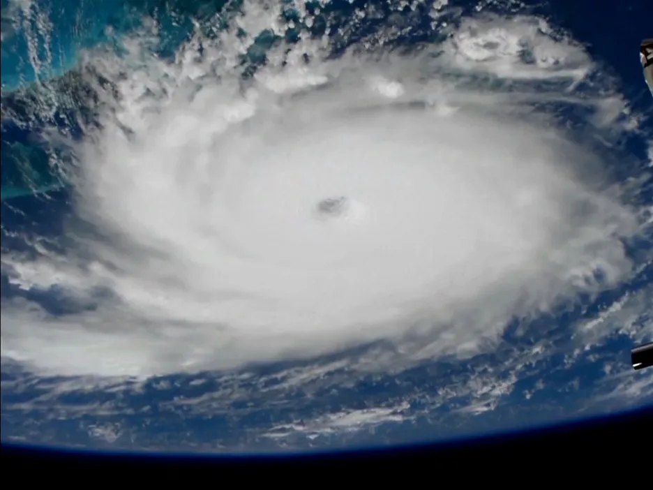Satelitní snímek hurikánu Dorian