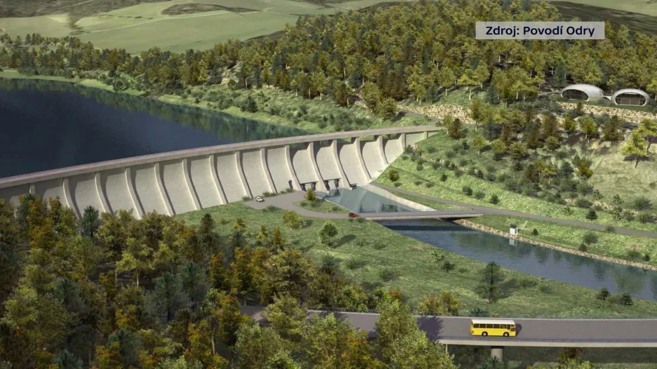 Vizualizace přehrady Nové Heřminovy