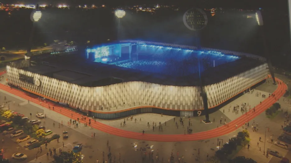 Vizualizace nového královéhradeckého stadionu