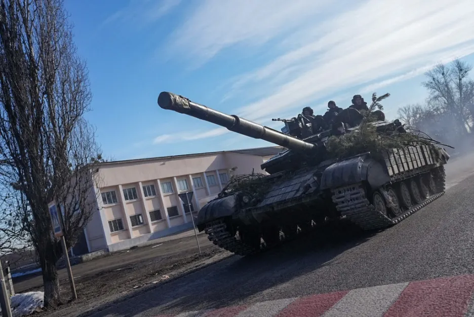 Tank ukrajinské armády v Čuhujivě