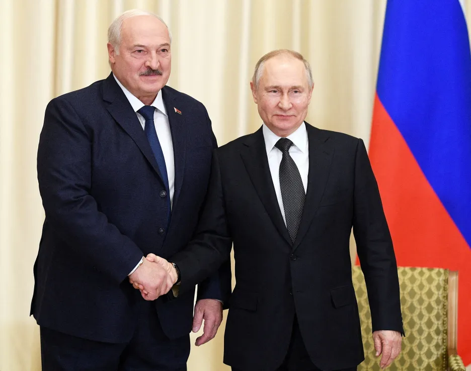 Běloruský prezident Alexandr Lukašenko a ruský prezident Vladimir Putin