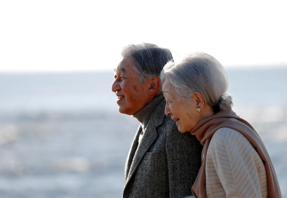 Císař Akihito s císařovnou Mičiko