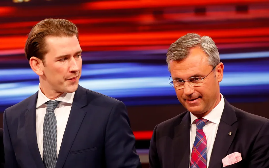 Předseda lidovců Kurz a šéf svobodných Hofer před televizní debatou