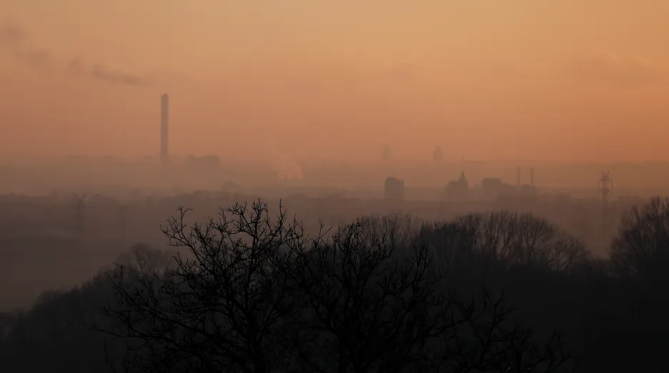 Smog v katovické oblasti v Polsku