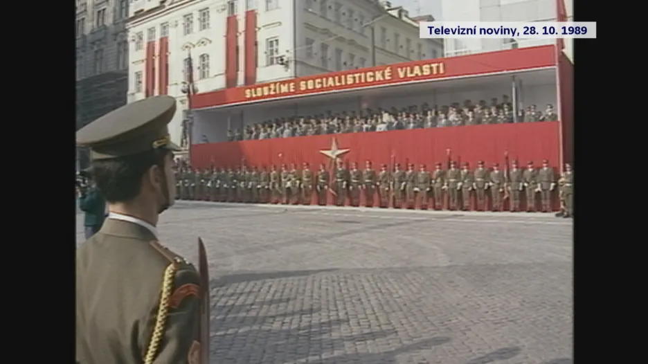 Přísaha vojáků 28. října 1989 na Václavském náměstí