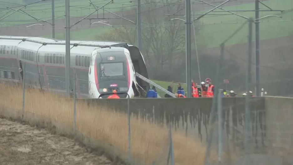 Vykolejený vlak TGV u Štrasburku