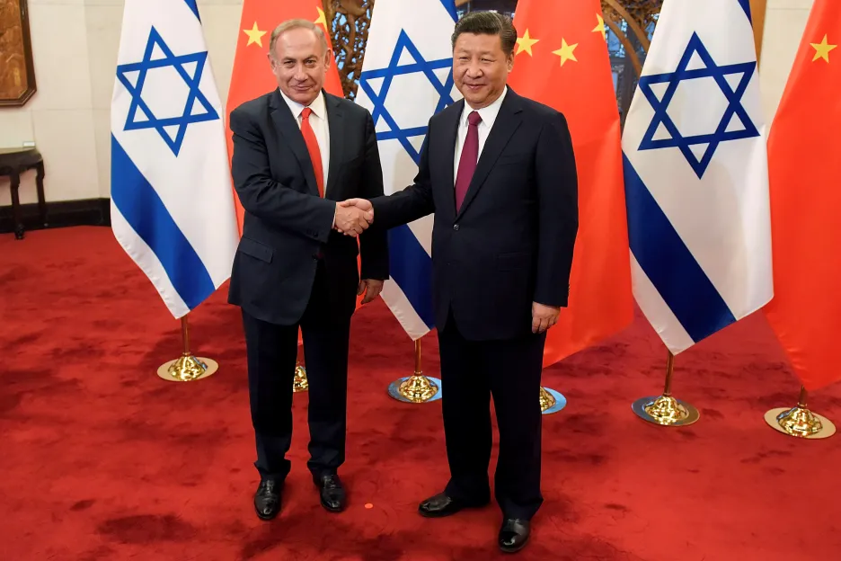 Izraelský premiér Benjamin Netanjahu a čínský prezident Si Ťin-pching