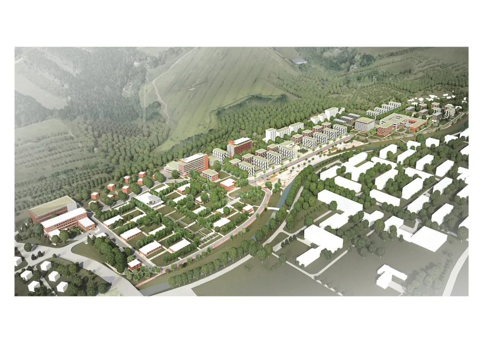 Vítězný návrh budoucního využití areálu krajské nemocnice ve Zlíně