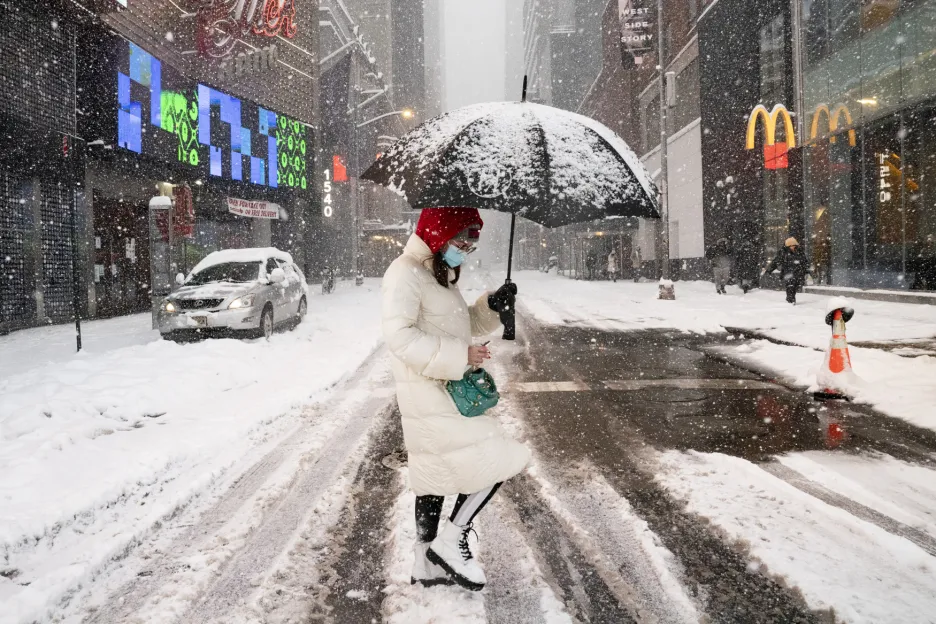Sněhová bouře v New Yorku