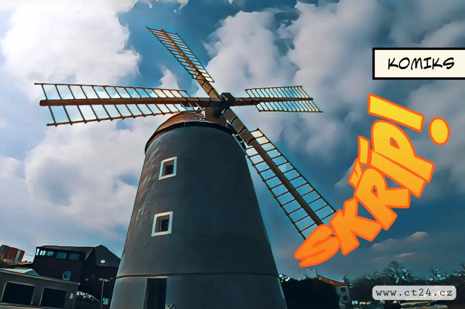 V Třebíči je opět v provozu větrný mlýn holandského typu
