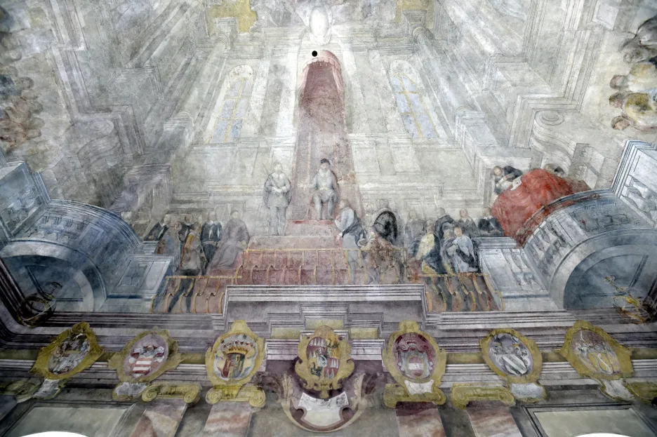 Obnovená freska na brněnské Nové radnici