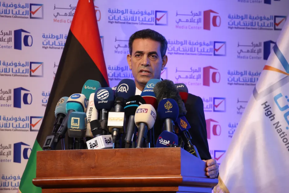 Předseda libyjské volební komise Emad al-Sayeh