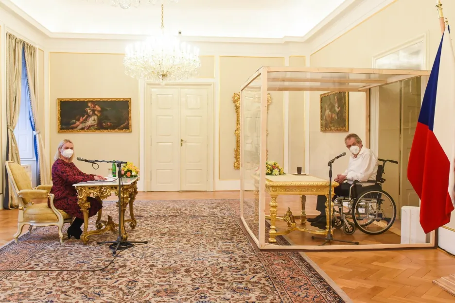 Jana Černochová na schůzce s prezidentem Milošem Zemanem