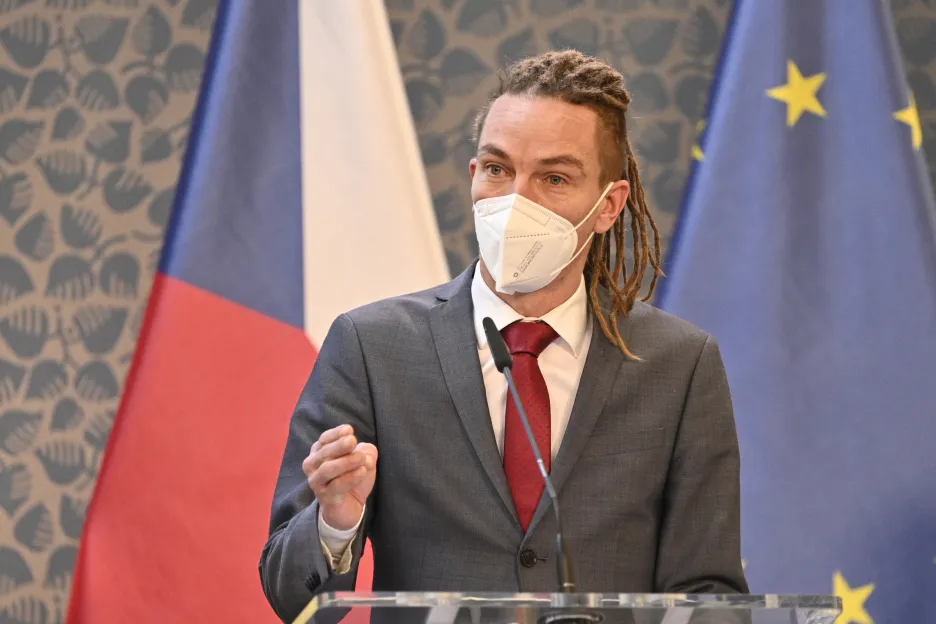 Ivan Bartoš na tiskové konferenci po jednání vlády