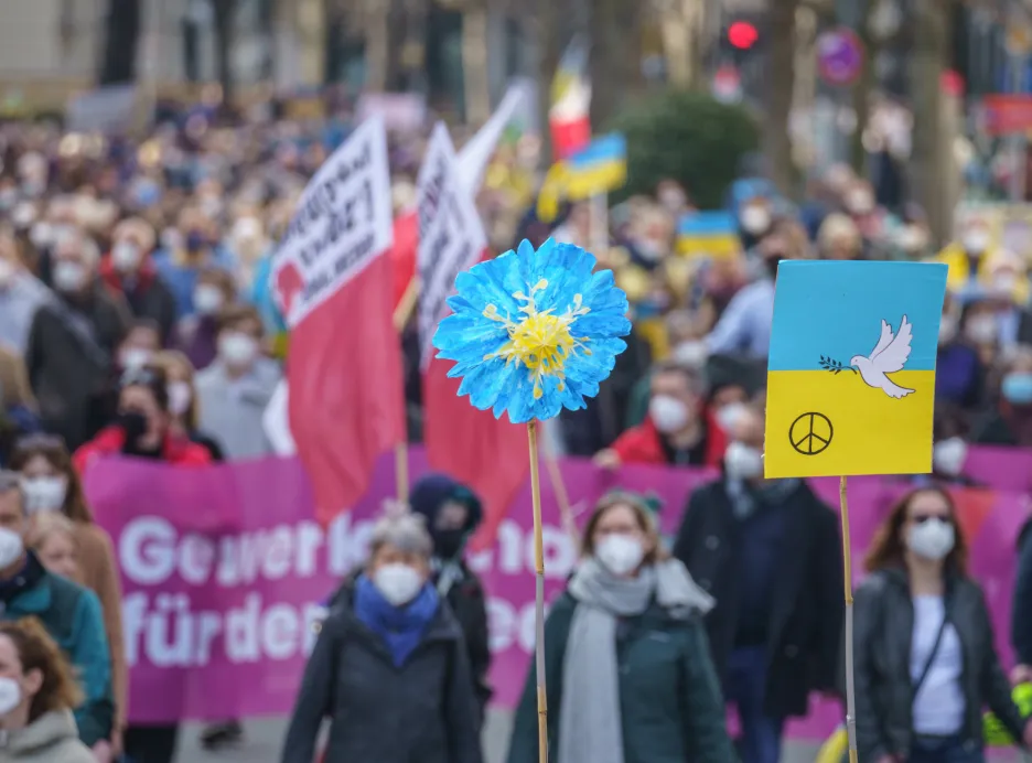 Protest proti válce ve Frankfurtu nad Mohanem