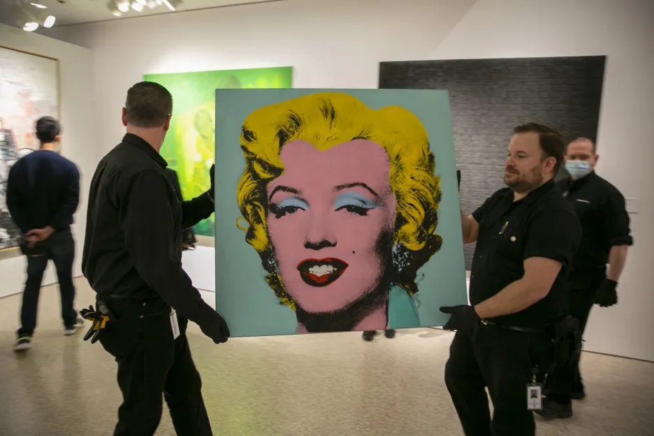Warholův obraz Shot Sage Blue Marilyn