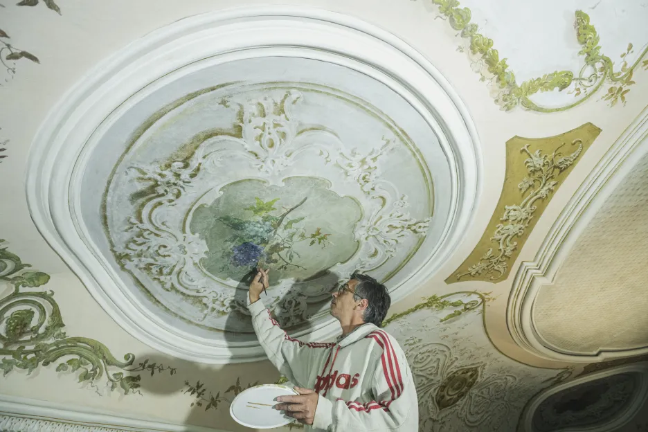 Na zámku v Zákupech restaurují vzácné Navrátilovy malby