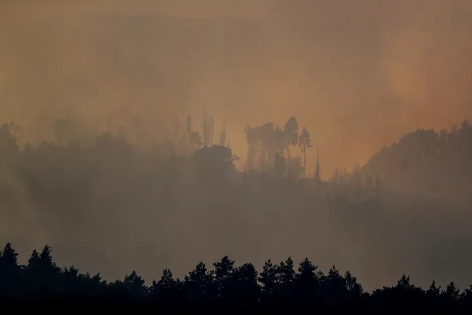 Požár v Národním parku České Švýcarsko