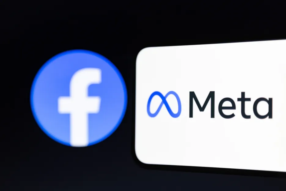 Logo sociální sítě Facebook a společnosti Meta Platforms