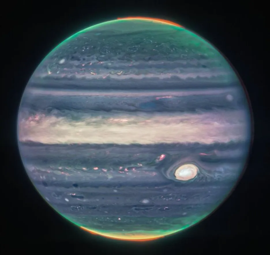 Jupiter na snímku Webbova teleskopu