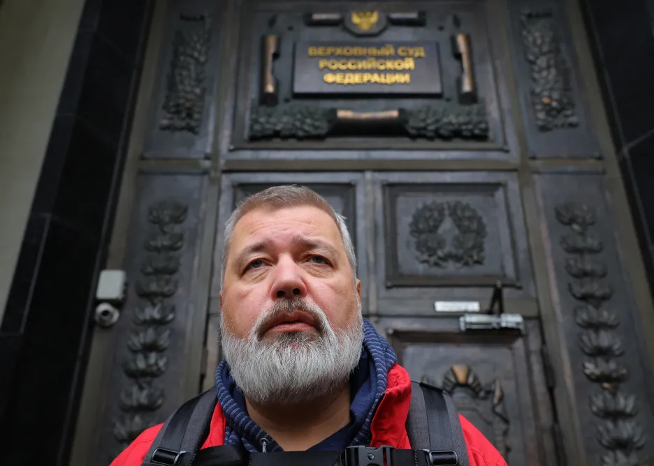 Šéfredaktor listu Novaja gazeta Dmitrij Muratov před nejvyšším ruským soudem
