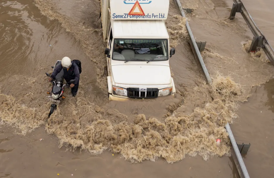 Záplavy na předměstí Nového Dillí