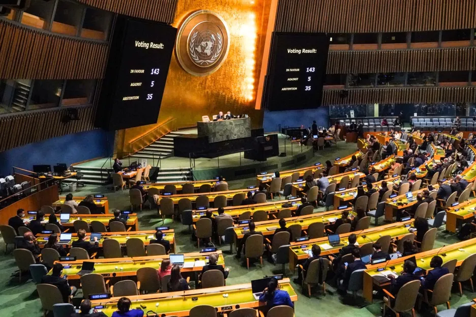 Valné shromáždění OSN odsoudilo pseudoroferenda na Ukrajině