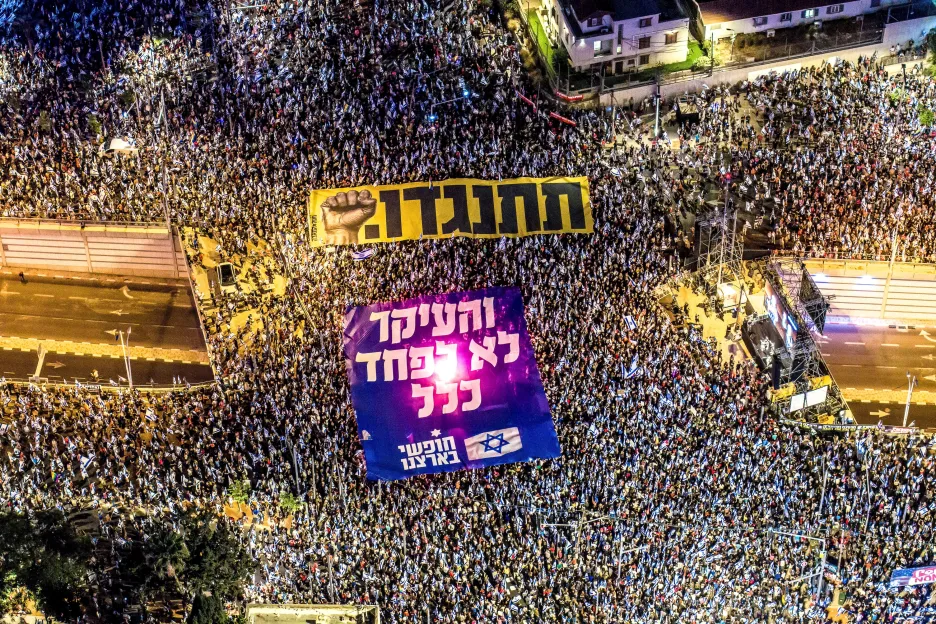 Demonstrace v Tel Avivu proti justiční reformě