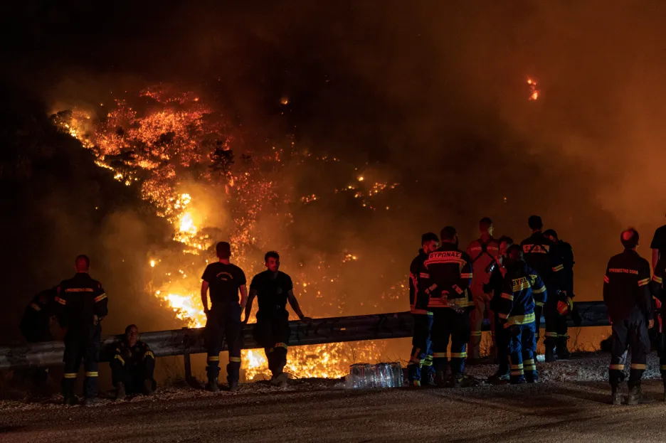 Požár poblíž Atén