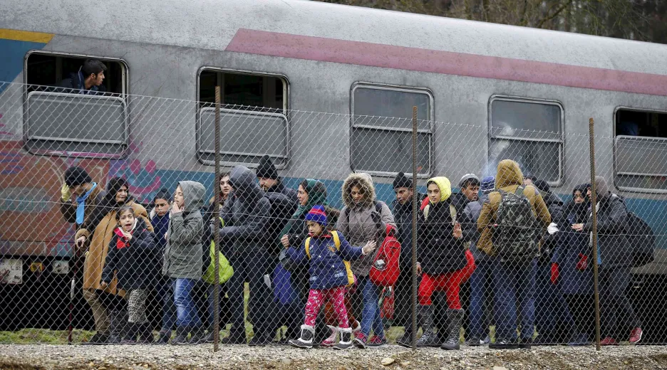 Uprchlíci na přechodu Spielfeld