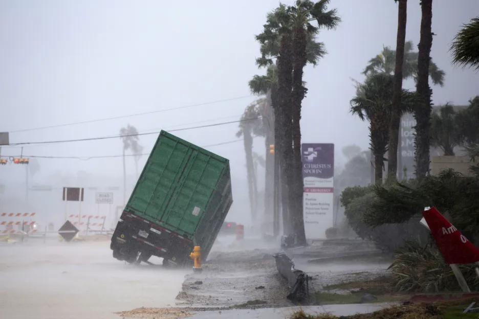 Řádění hurikánu Harvey v Corpus Christie
