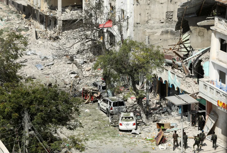 Následky po útoku v Mogadišu