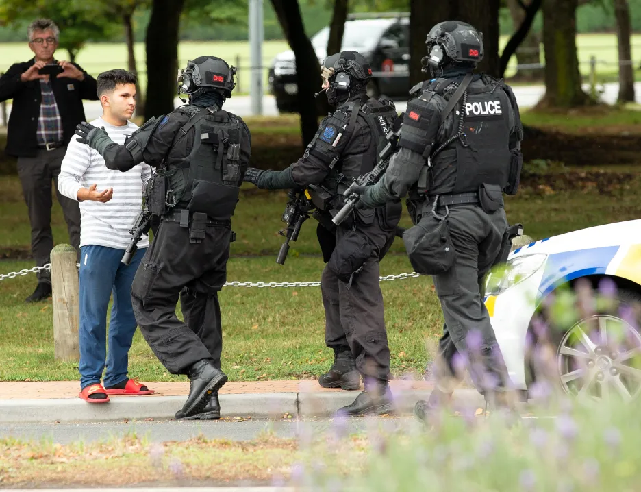 Policisté po střelbě v Christchurchi