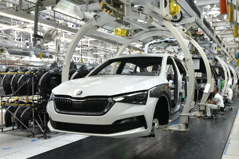 Výroba modelu Scala v továrně automobilky Škoda Auto