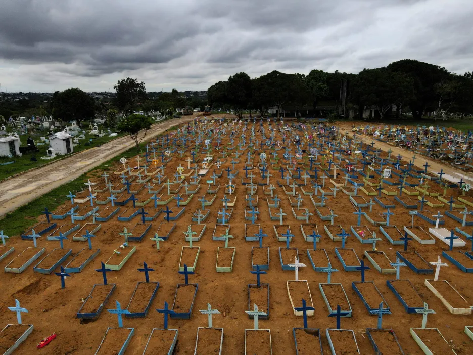 Letecký pohled na hřbitov v Manaus