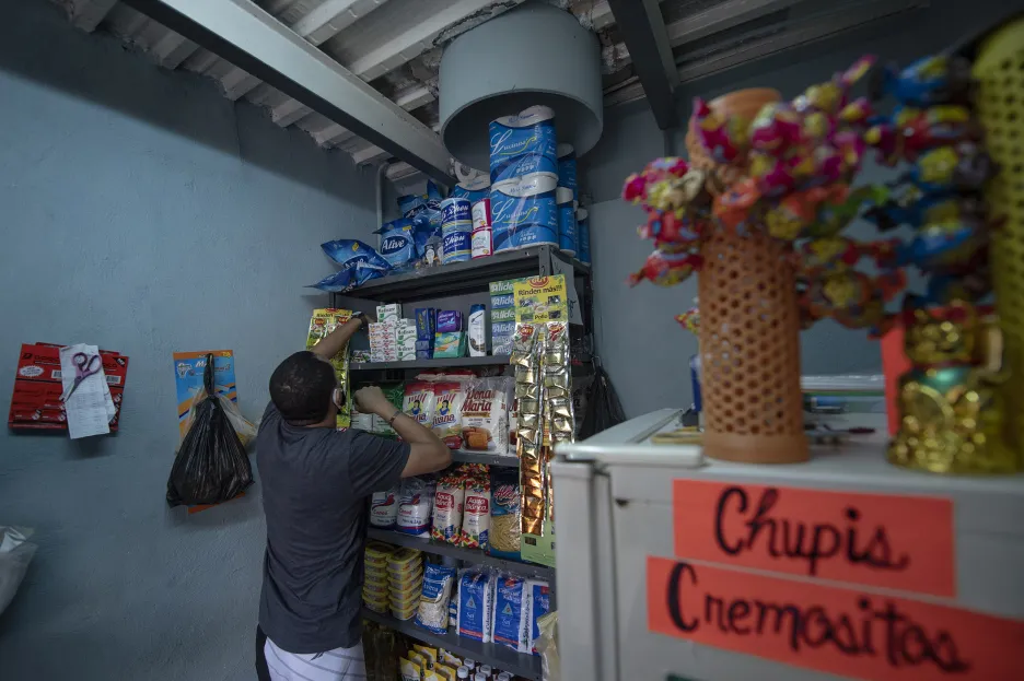 Malý obchod s potravinami ve Venezuele