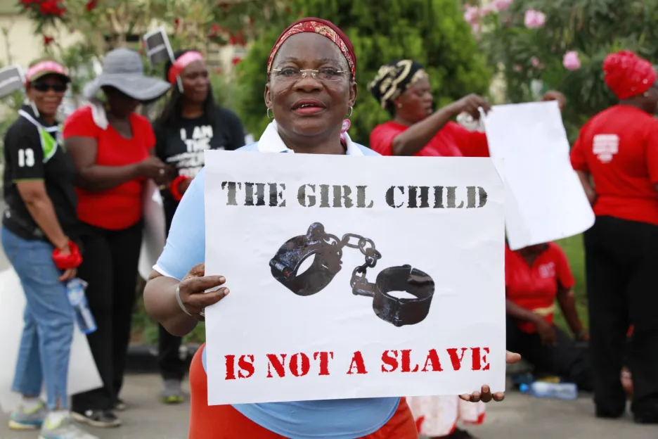 Protest proti únosům v Nigérii