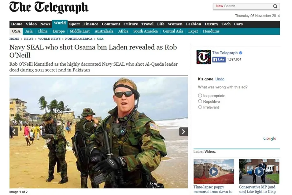 Telegraph píše o muži, který zabil bin Ládina