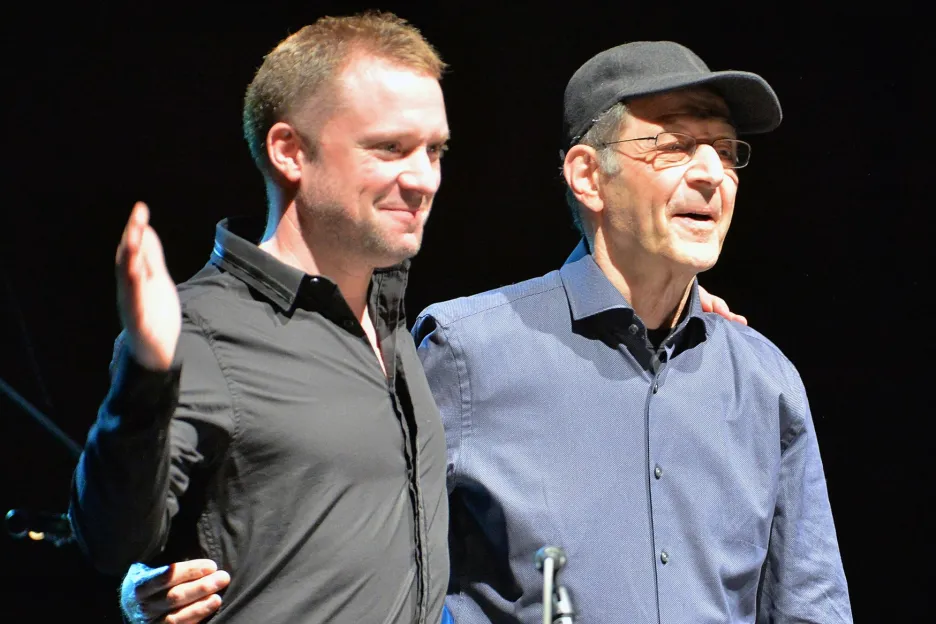 Colin Currie a Steve Reich (vpravo) na Strunách podzimu 2014
