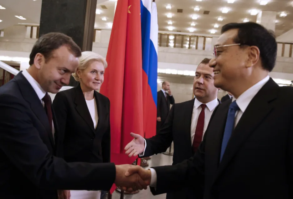 Premiéři Ruska  a Číny na jednáních v Moskvě