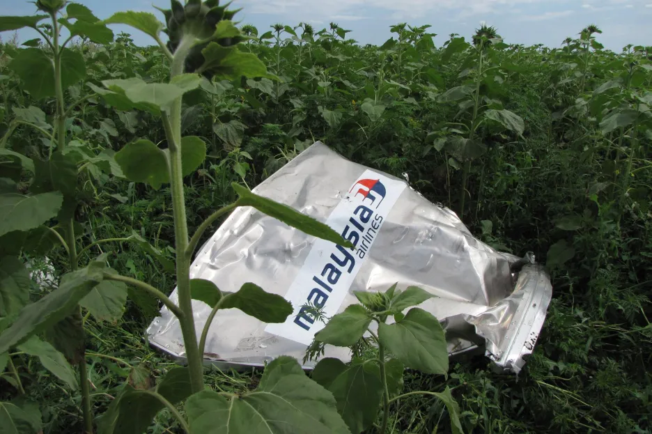 Katastrofa MH17: Zbytky v polích kolem
