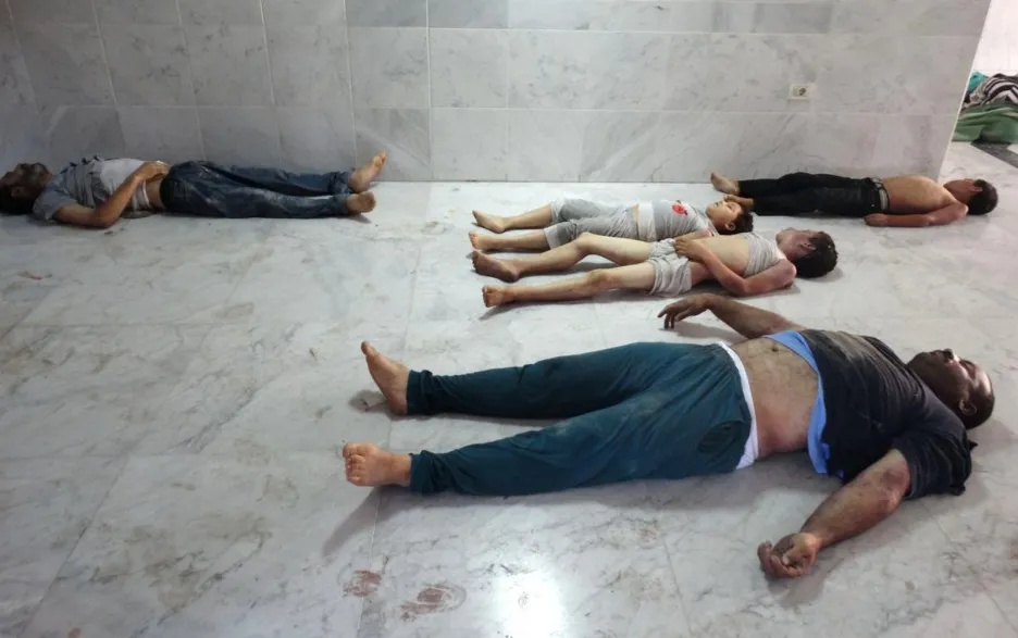 Oběti údajného chemického útoku v Sýrii
