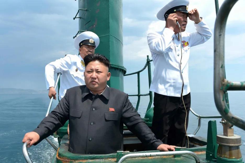 Kim Čong-un na inspekční plavbě v ponorce