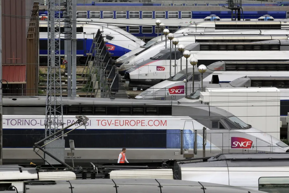 Vysokorychlostní vlaky TGV na své pravidelné spoje nevyjely