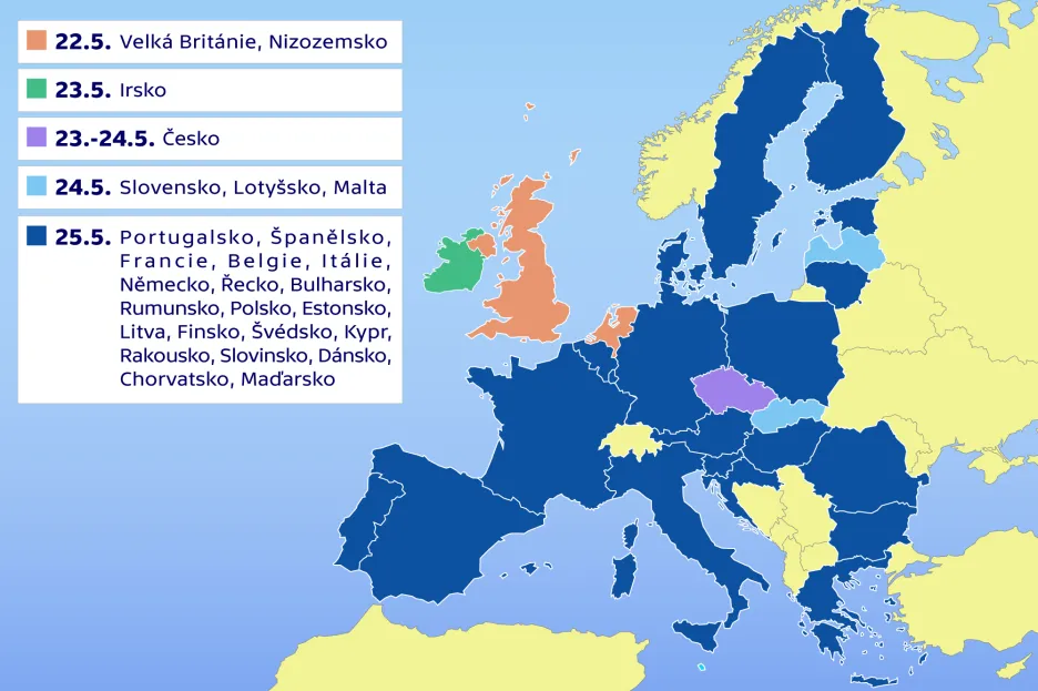 Volební dny v jednotlivých státech EU