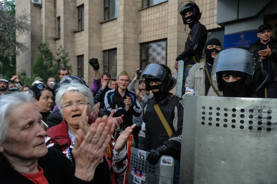 Ženy v Doněcku vyjadřují podporu proruským ozbrojencům