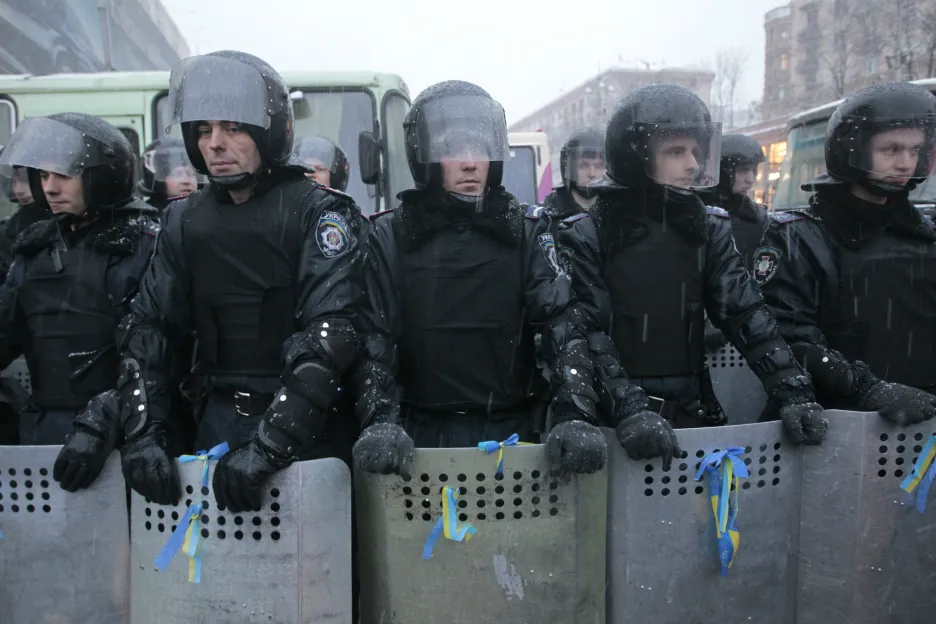 Policie v centru Kyjeva
