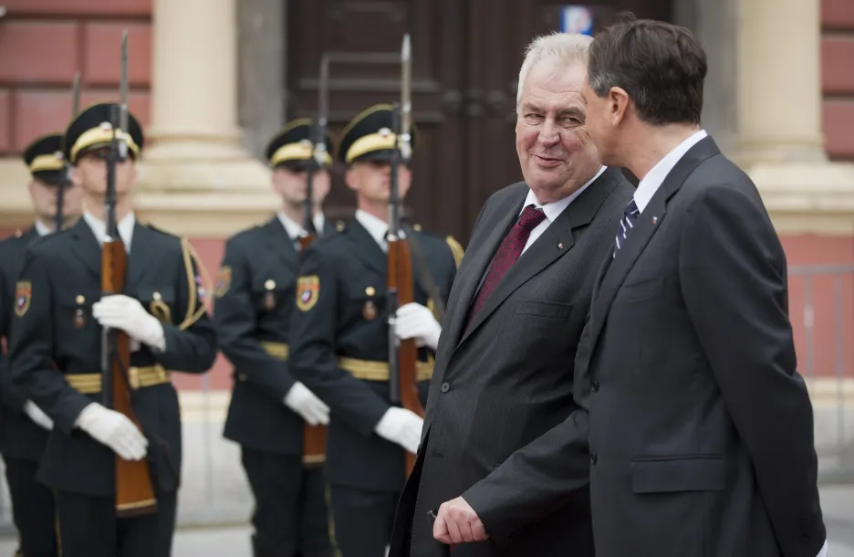 Miloš Zeman se slovinským prezidentem Borutem Pahorem