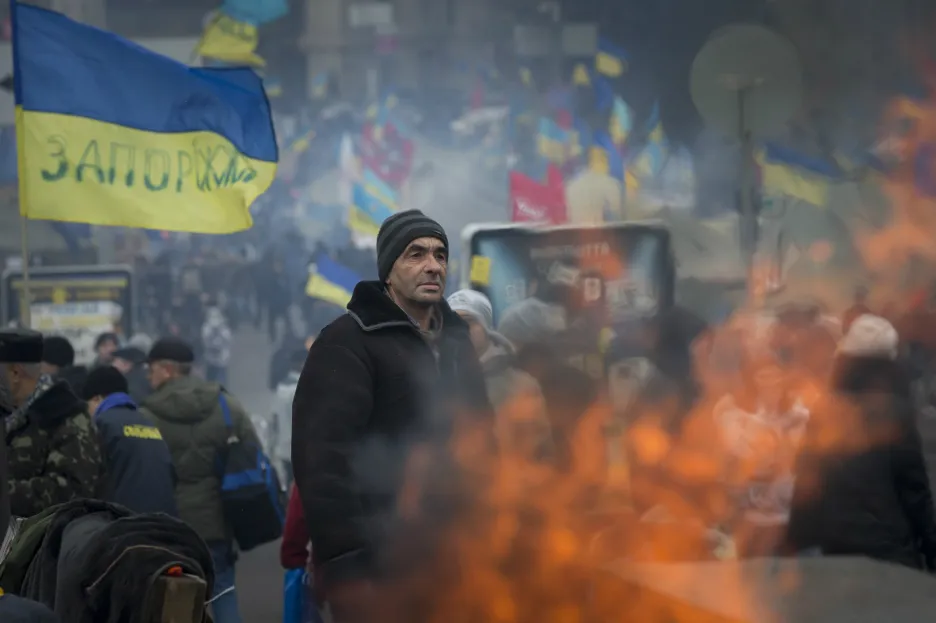 Proevropští demonstranti v Kyjevě