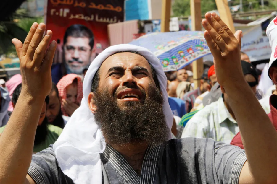 Demonstrace stoupenců Muhammada Mursího